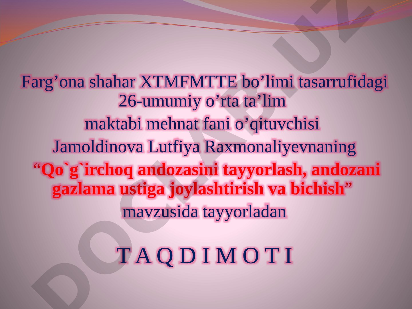 Qo'g'irchoq andozasini tayyorlash, andozani gazlama ustiga joylashtirish va bichish