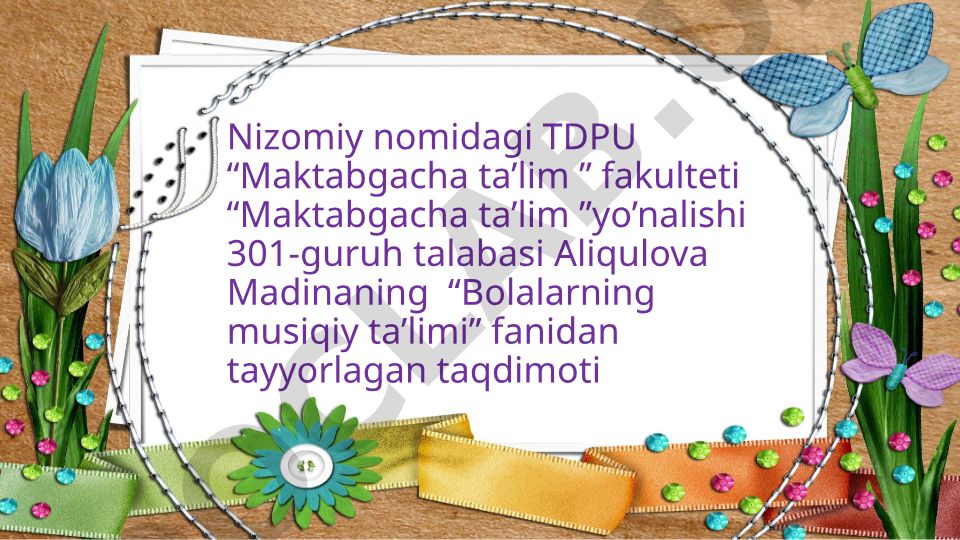 MTTda bolalarga musiqiy ta’lim berishda tarbiyachining faoliyati