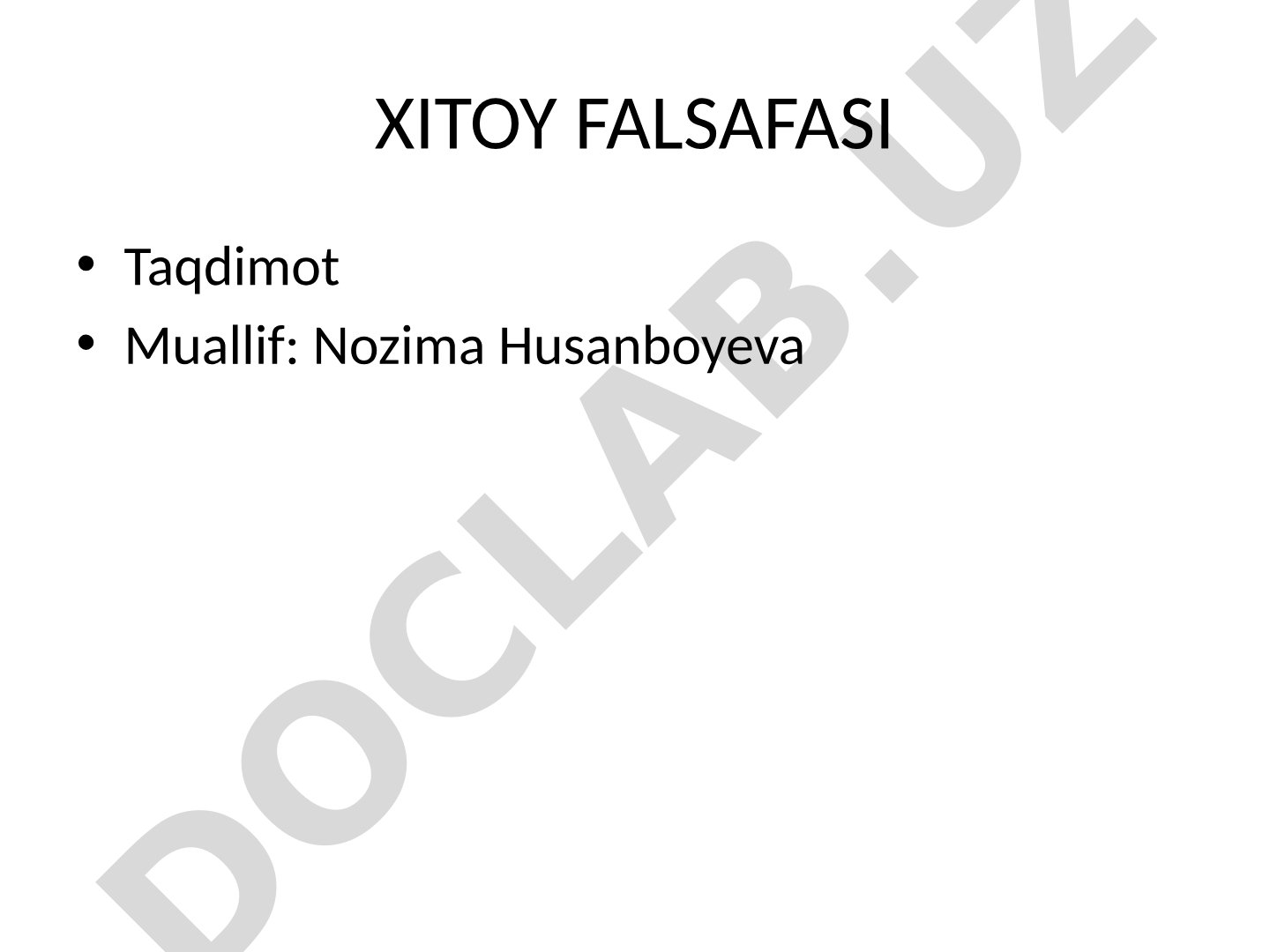 Xitoy falsafasi