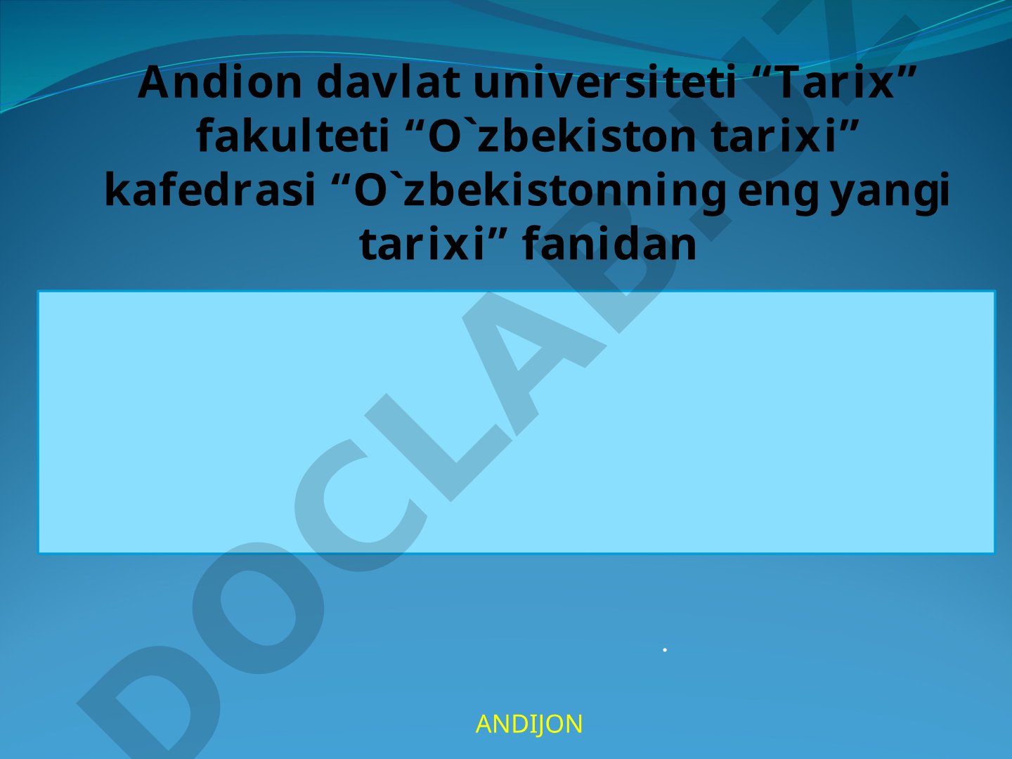 O‘zbekiston va jahon hamjamiyati