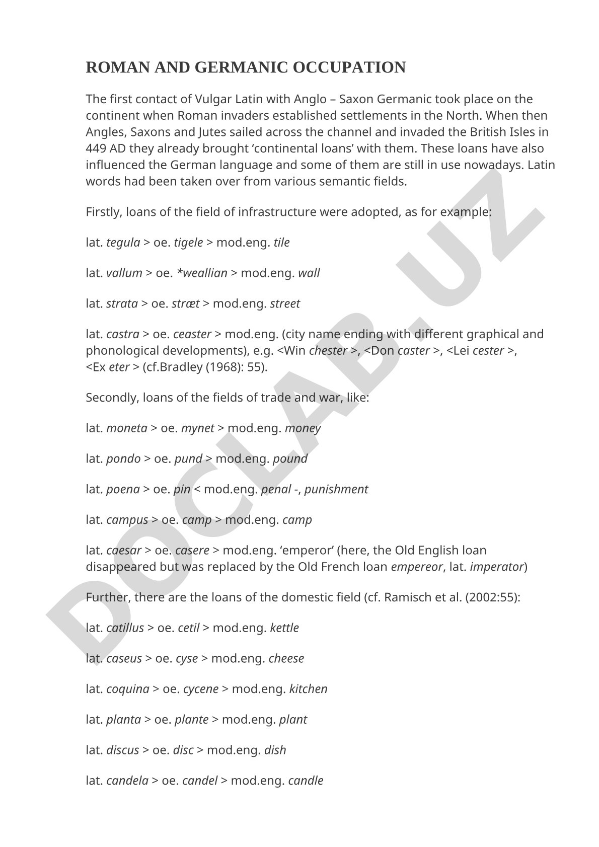 Latin Loanwords in Old English