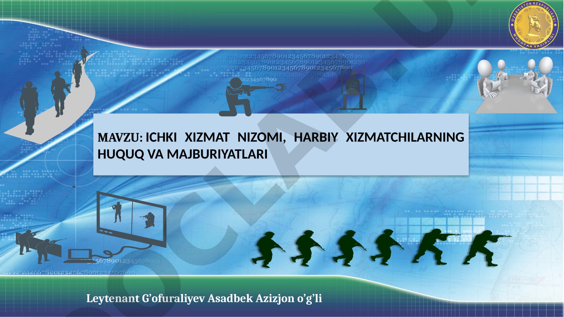 Ichki xizmat Nizomi, harbiy xizmatchilarning huquq va majburiyatlari