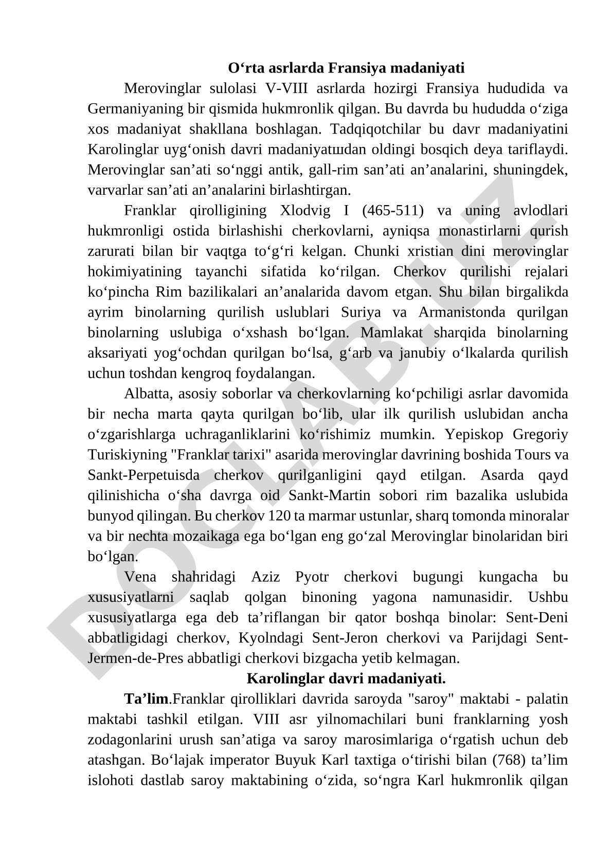 Merovinglar davri Fransiya madaniyati