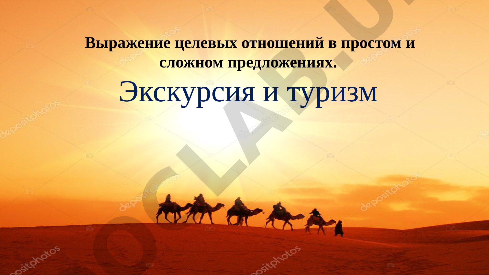 Выражение целевых отношений в простом и сложном предложениях. Экскурсия и туризм