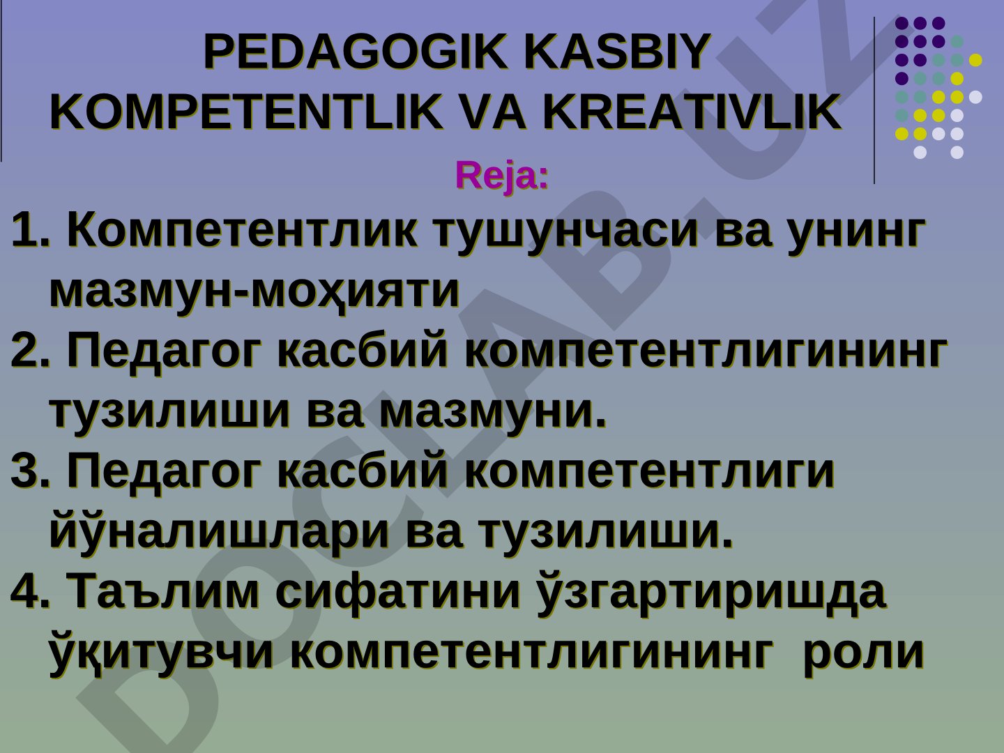 Pedagogik kasbiy kompetentlik va kreativlik