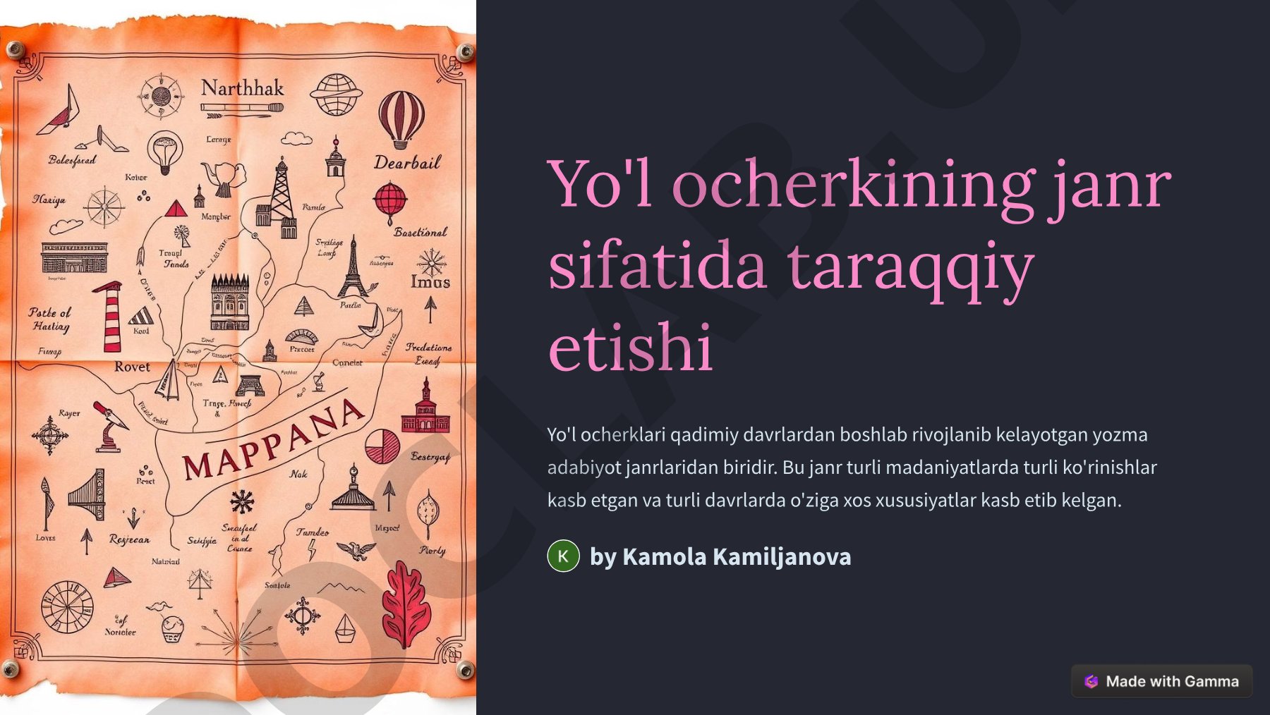 Yo'l ocherki janrining qadimiy taraqqiyoti