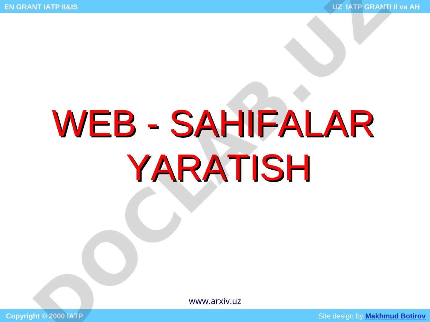 Web - sahifalar yaratish