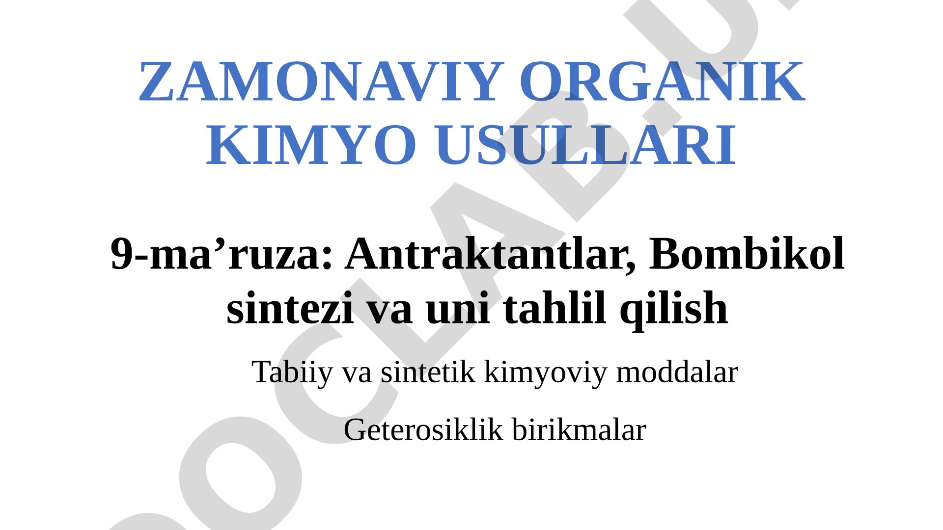 Antraktantlar, Bombikol sintezi va uni tahlil qilish