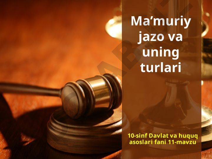 Ma’muriy jazo va uning turlari
