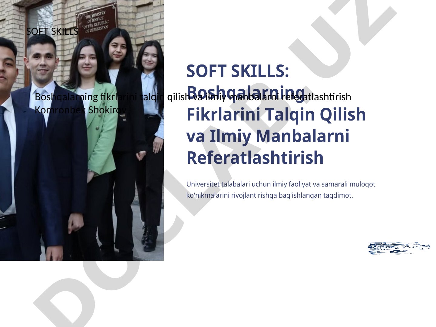 Fikrlarni talqin qilish va ilmiy manbalarni referatlashtirish