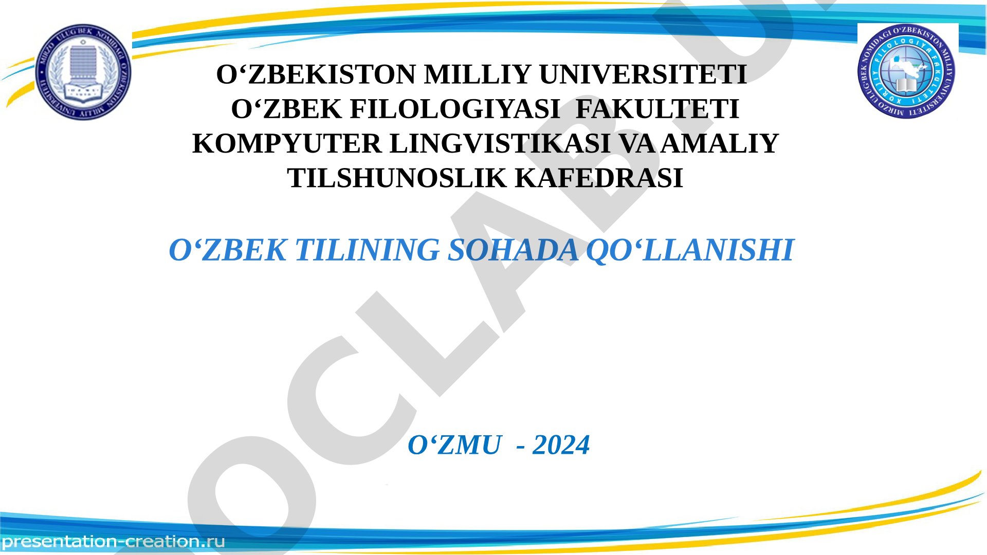 O'zbek tilining sohada qo'llanishi