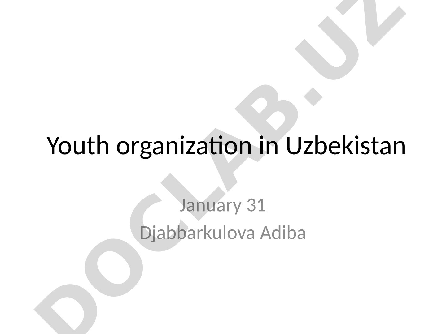 Youth Organizations in Uzbekistan: Activities and Vocabulary