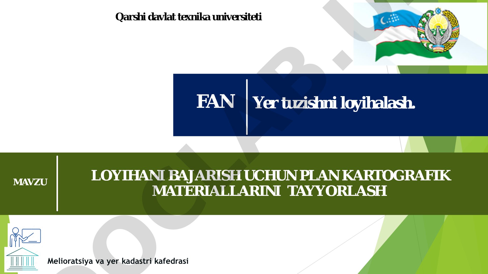 Yer tuzishni loyihalash