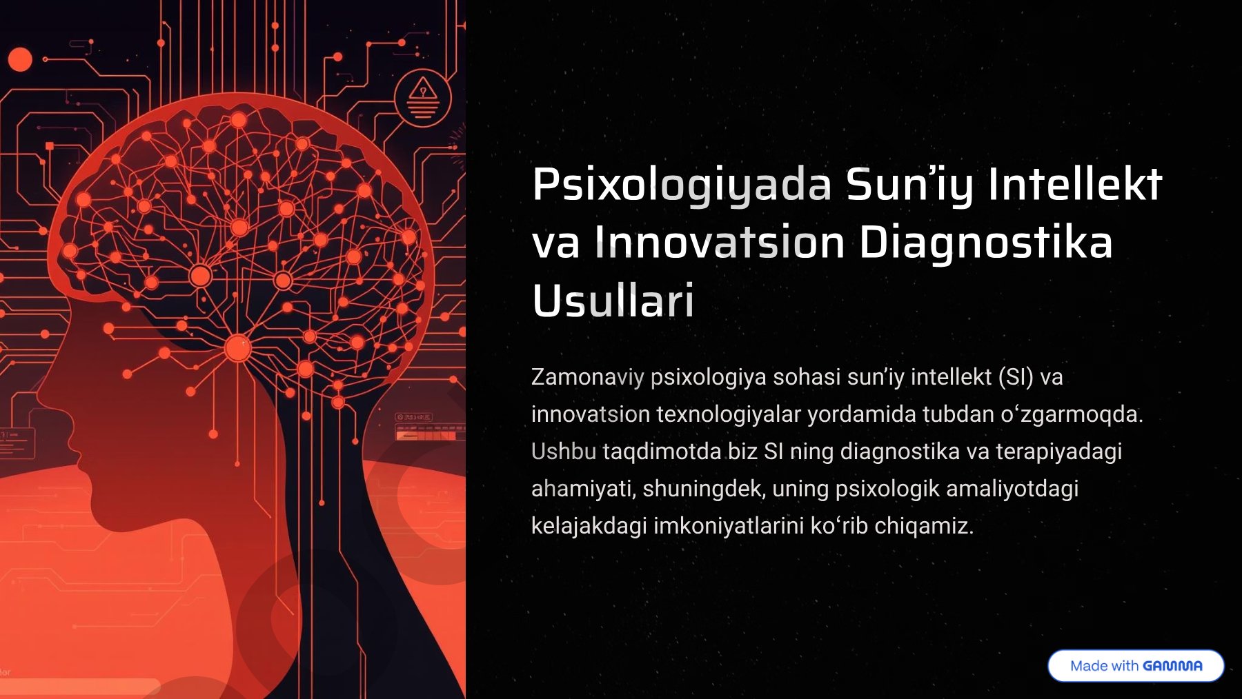 Psixologiyada Sun'iy Intellekt va Innovatsion Diagnostika Usullari