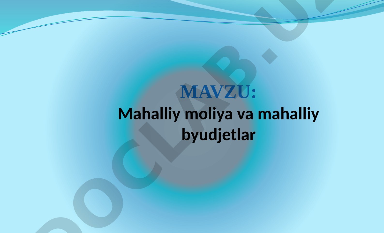 Mahalliy moliya va mahalliy byudjetlar