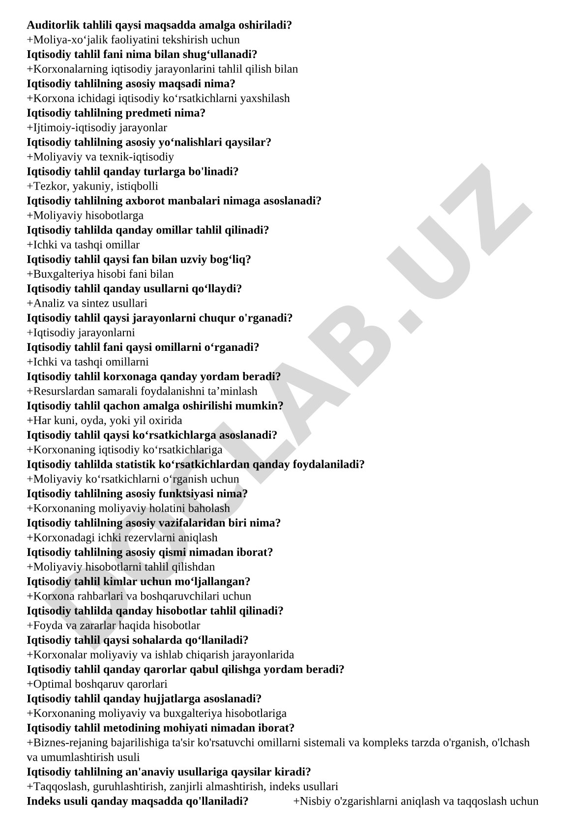 Iqtisodiy tahlil fani