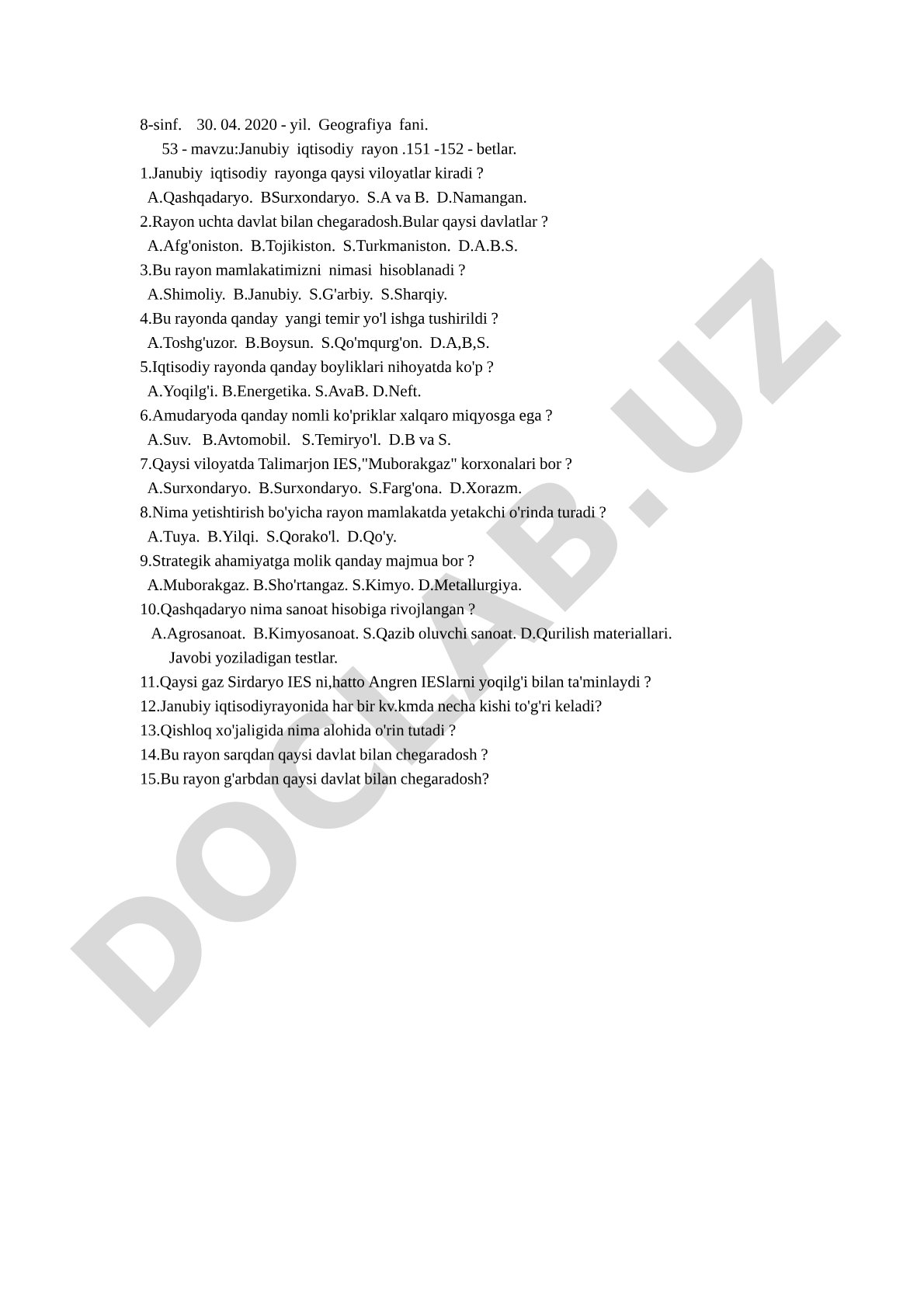 Janubiy iqtisodiy rayon