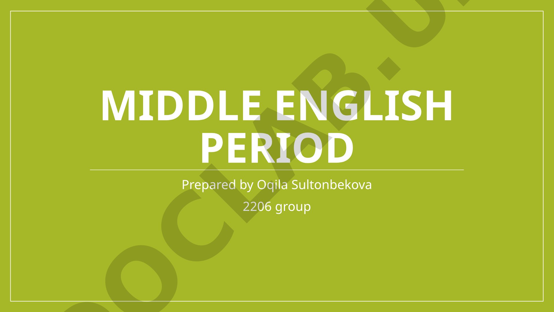 Middle English Period