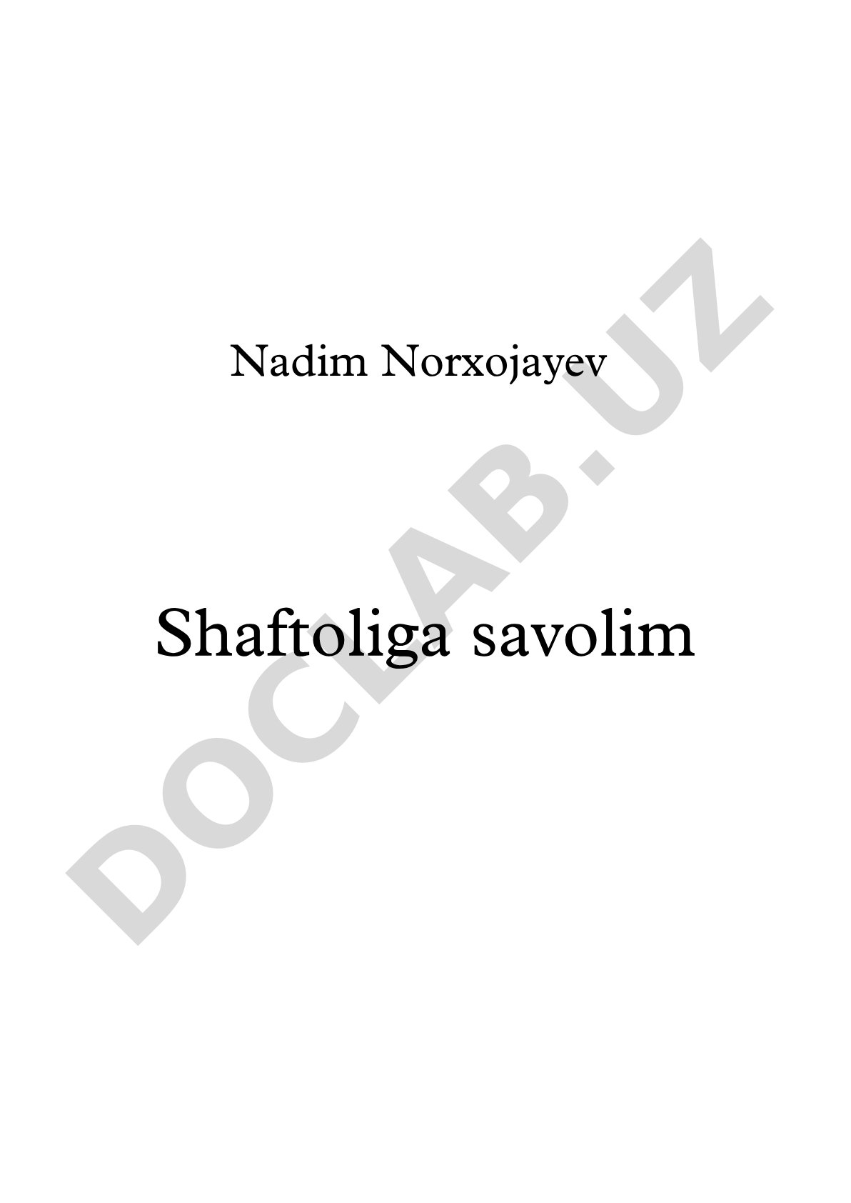 Shaftoliga savolim