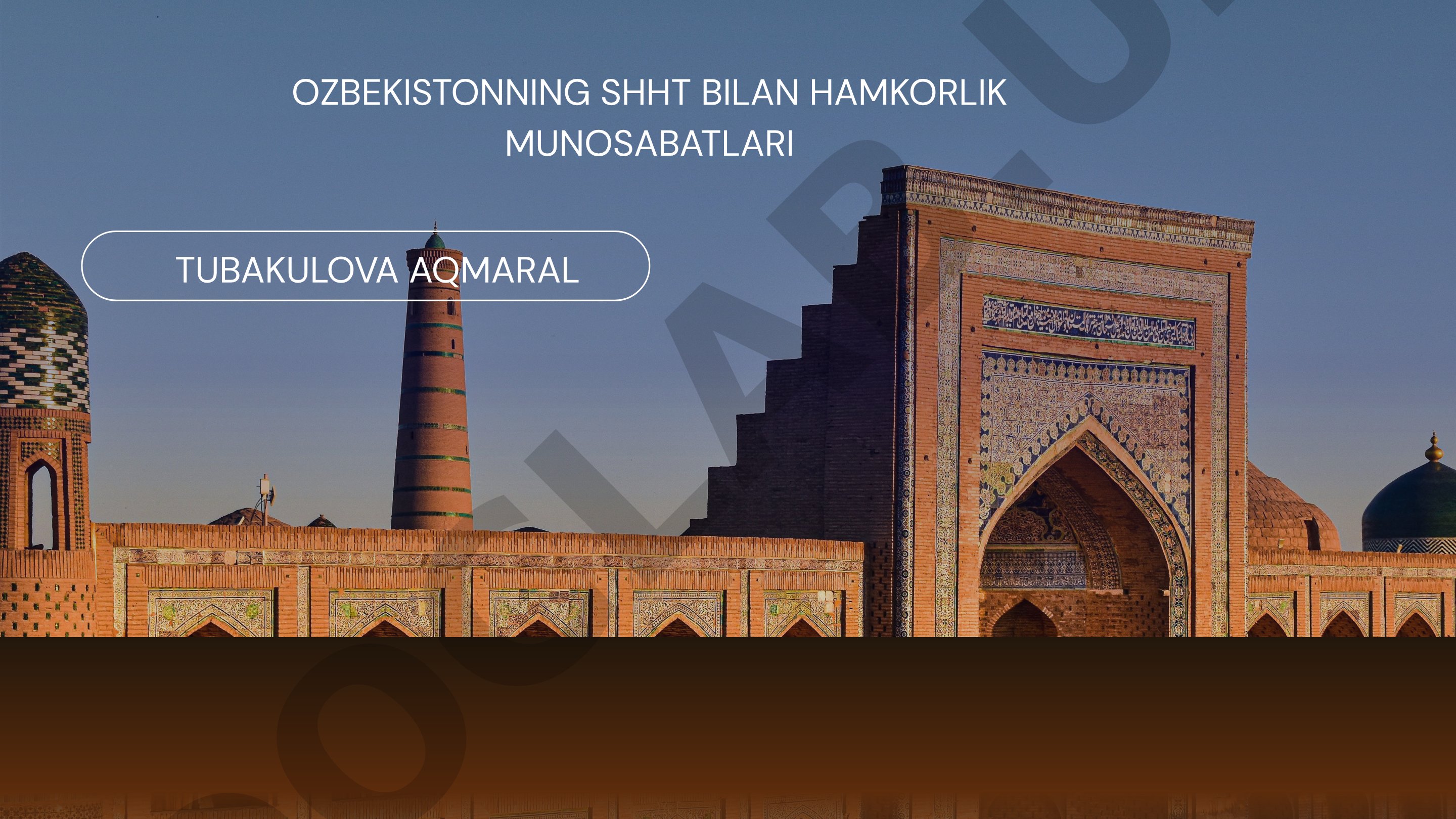 O'zbekistonning SHHT bilan hamkorlik munosabatlari