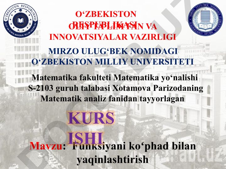 Funksiyani koʻphad bilan yaqinlashtirish
