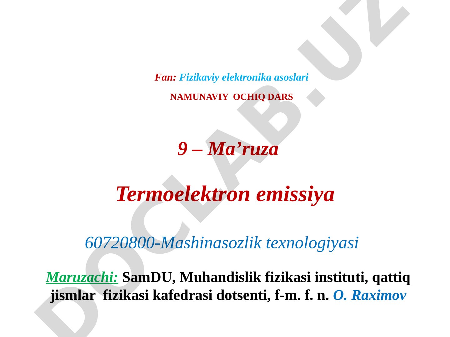 Termoelektron emissiya hodisasi, Richardson-Deshman formulasi va chiqish ishi