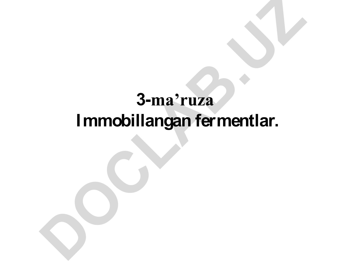 Immobillangan fermentlar va ularning sanoatda qo'llanilishi