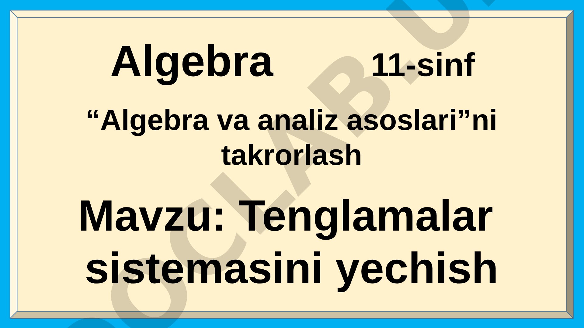 Tenglamalar sistemasini yechish