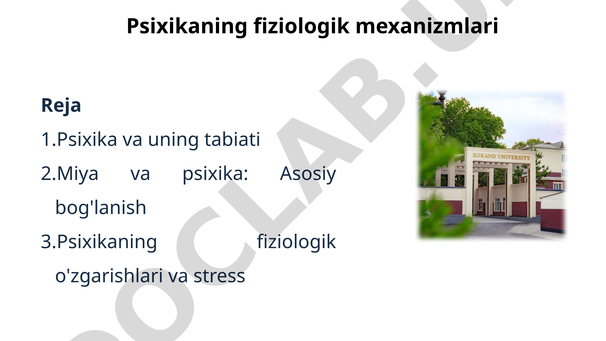 Psixika va miya bog'liqligi, psixofiziologiya, stress va fiziologik jarayonlar haqida