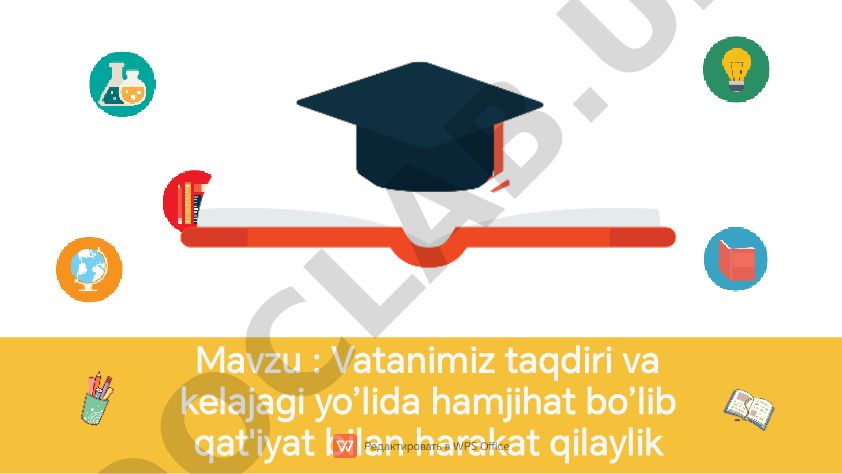 Vatanimiz taqdiri va kelajagi yo'lida hamjihat bo'lib qat'iyat bilan harakat qilaylik