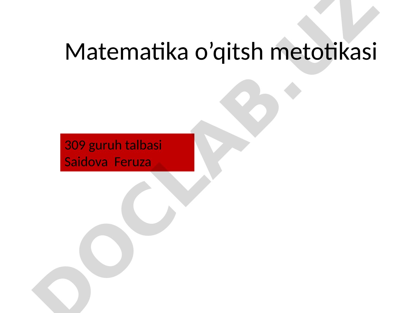 Matematika o'qitish metodikasida matematika tarixi elementlari