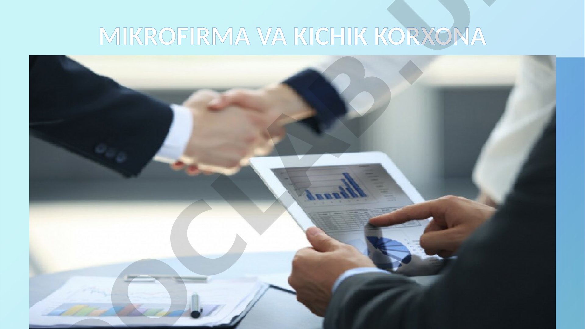 Kichik tadbirkorlik subyektlari: mikrofirma va kichik korxona