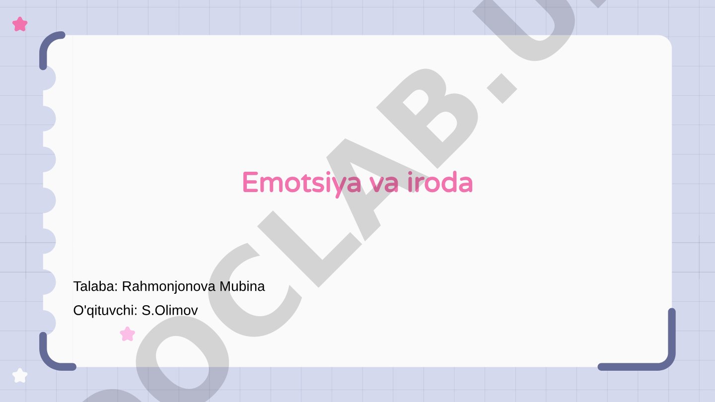 Emotsiya va iroda