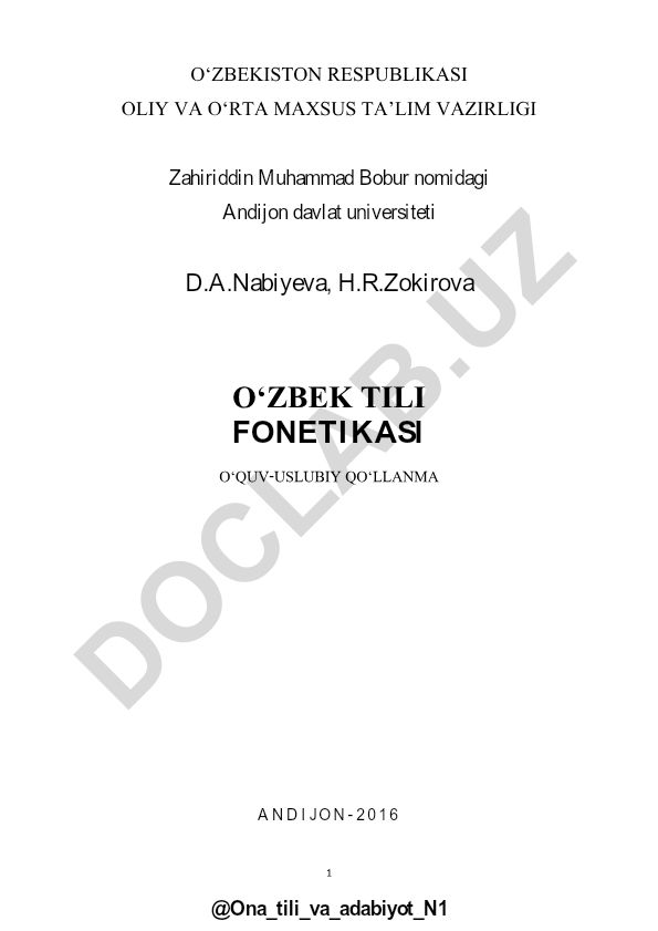 O‘zbek tili fonetikasi