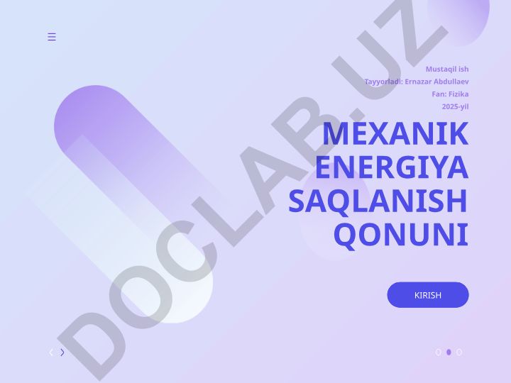 Mexanik energiya saqlanish qonuni