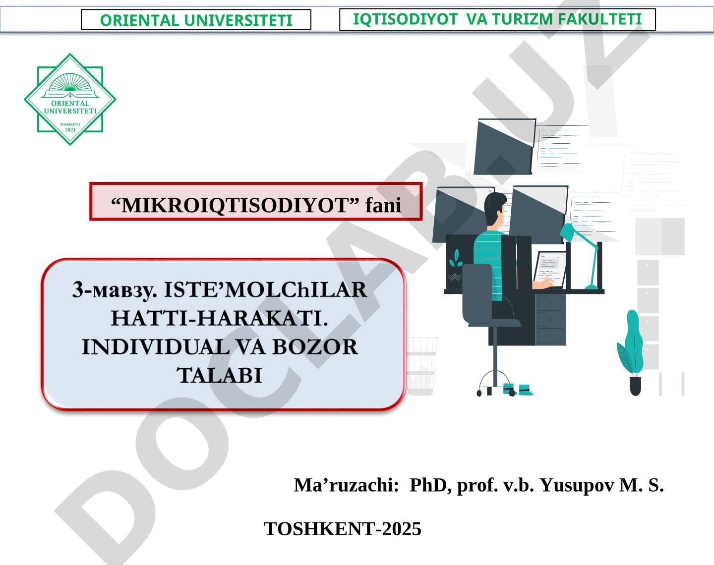 Iste'molchi tanlovi asoslari