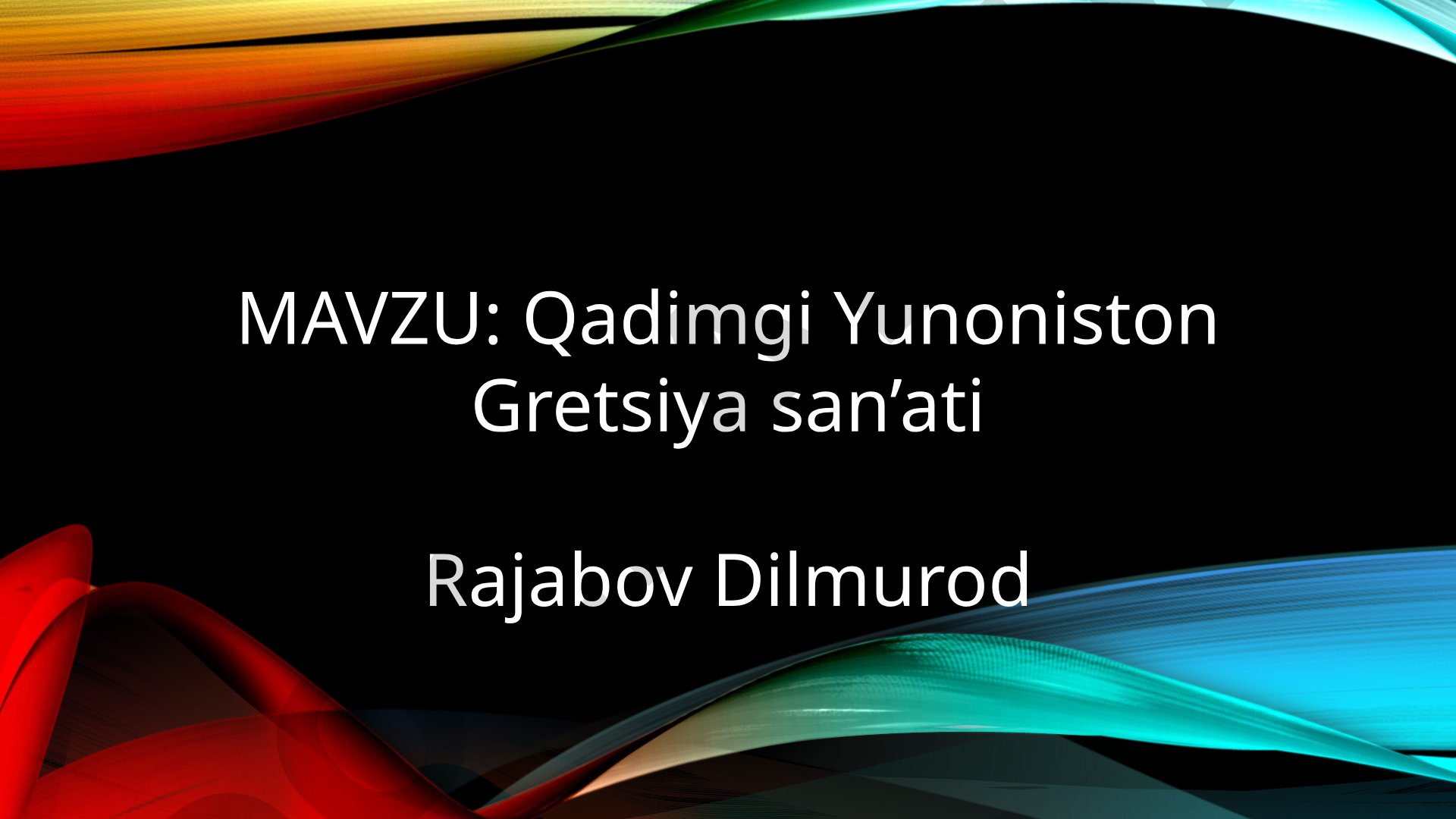 Qadimgi Yunoniston Gretsiya san’ati
