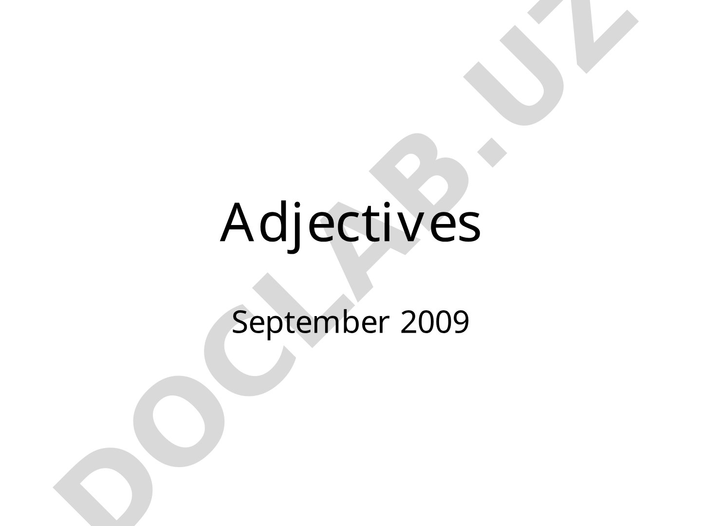 Adjectives: Types and Formation Rules