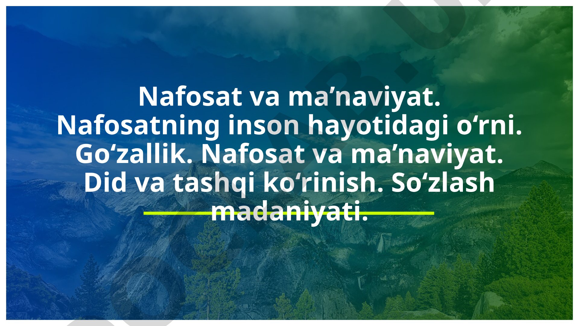 Nafosat va ma’naviyat