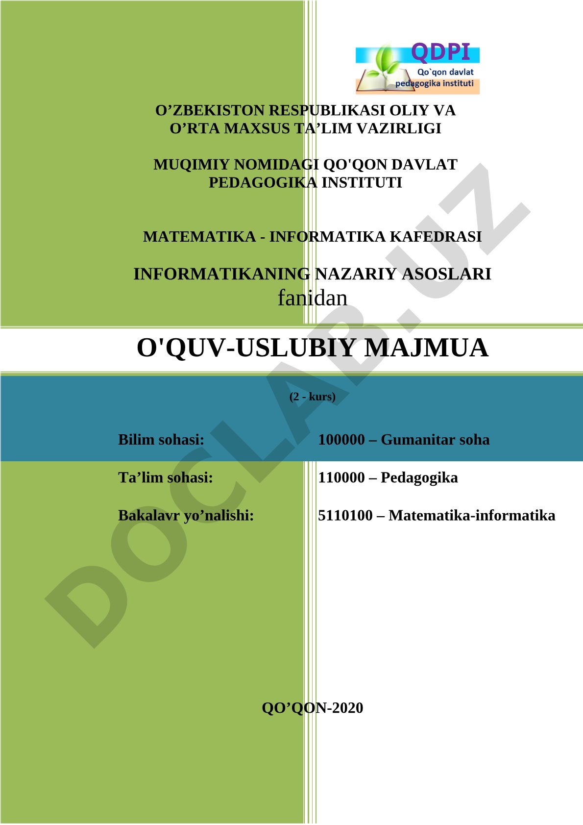 Informatikaning nazariy asoslari