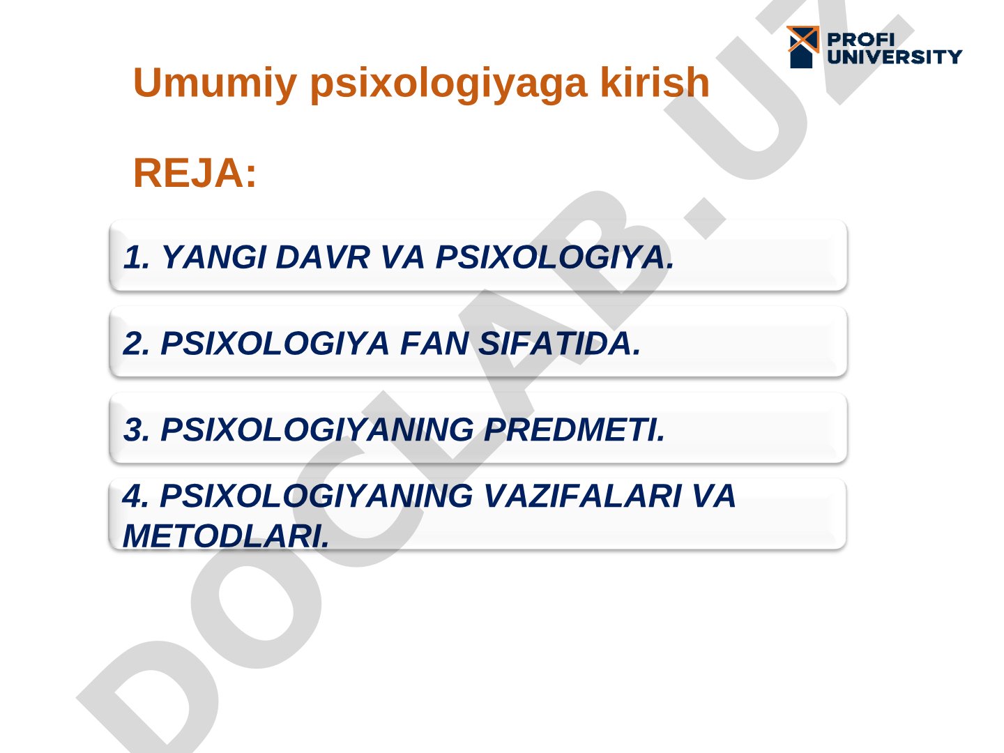 Umumiy psixologiyaga kirish