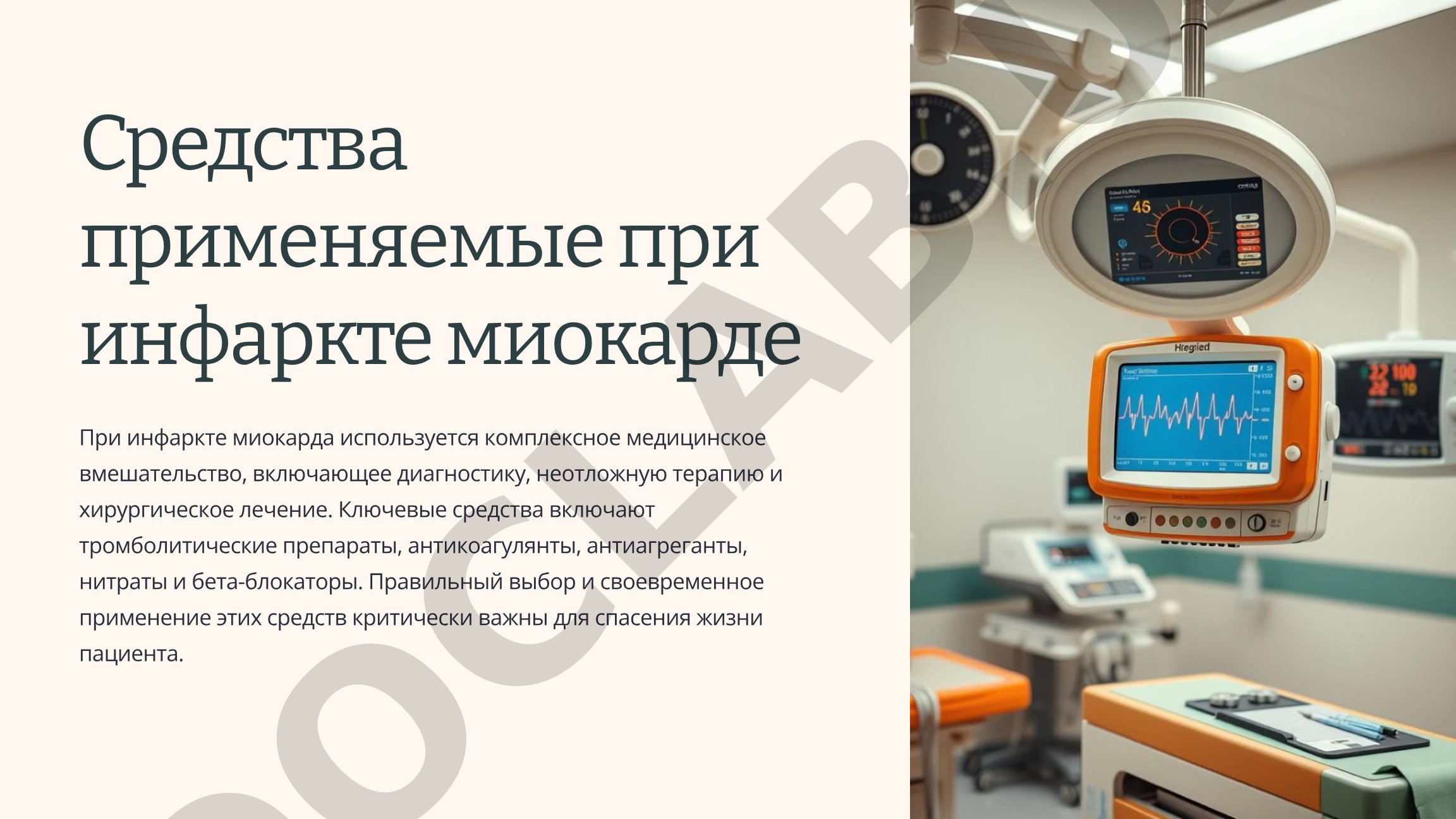 Средства применяемые при инфаркте миокарде