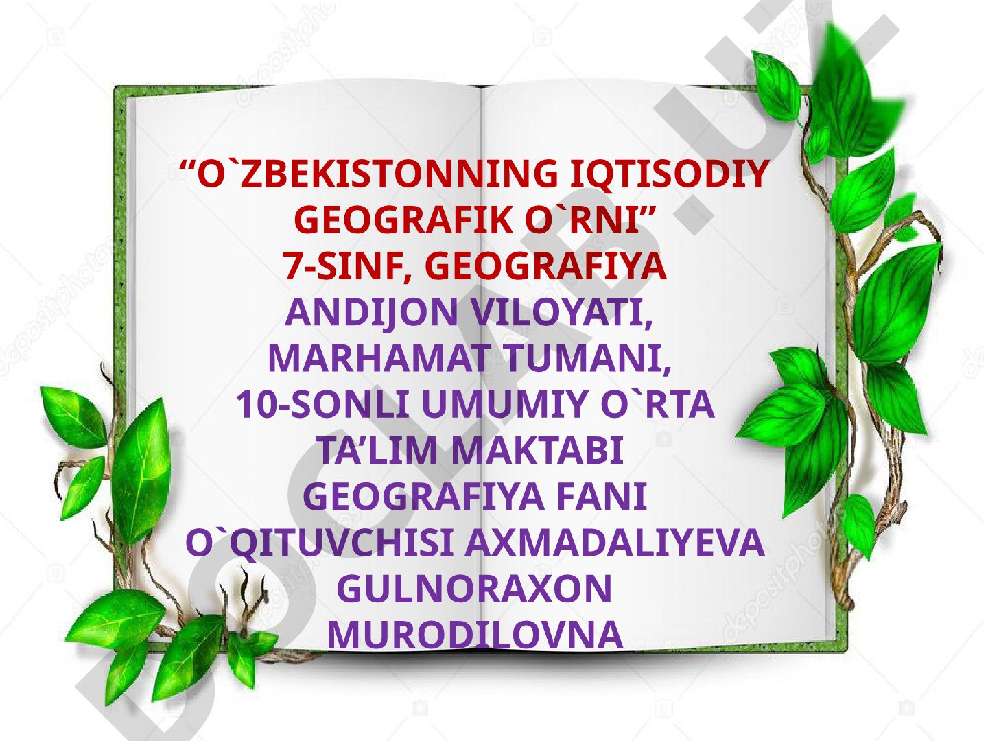 O'zbekistonning iqtisodiy geografik o'rni