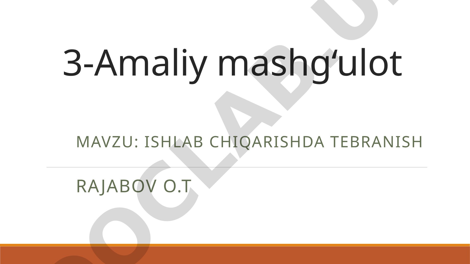 Ishlab chiqarishda tebranish