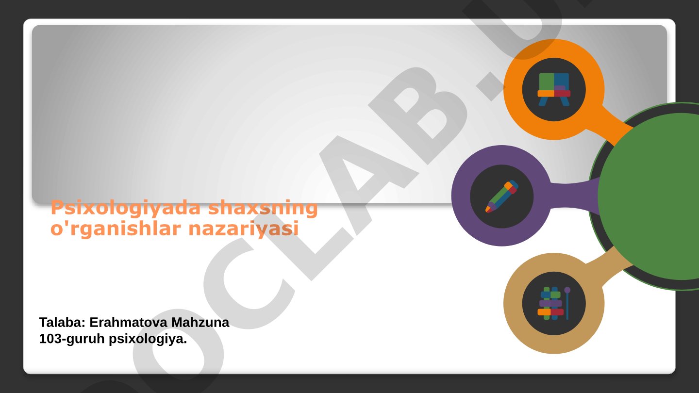 Psixologiyada shaxsning o'rganishlar nazariyasi