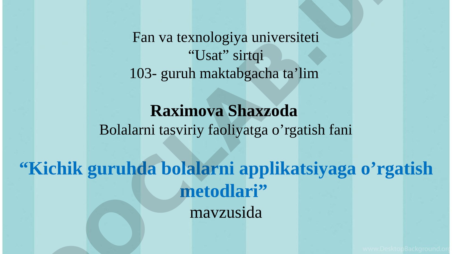 Kichik guruhda bolalarni applikatsiyaga o’rgatish metodlari