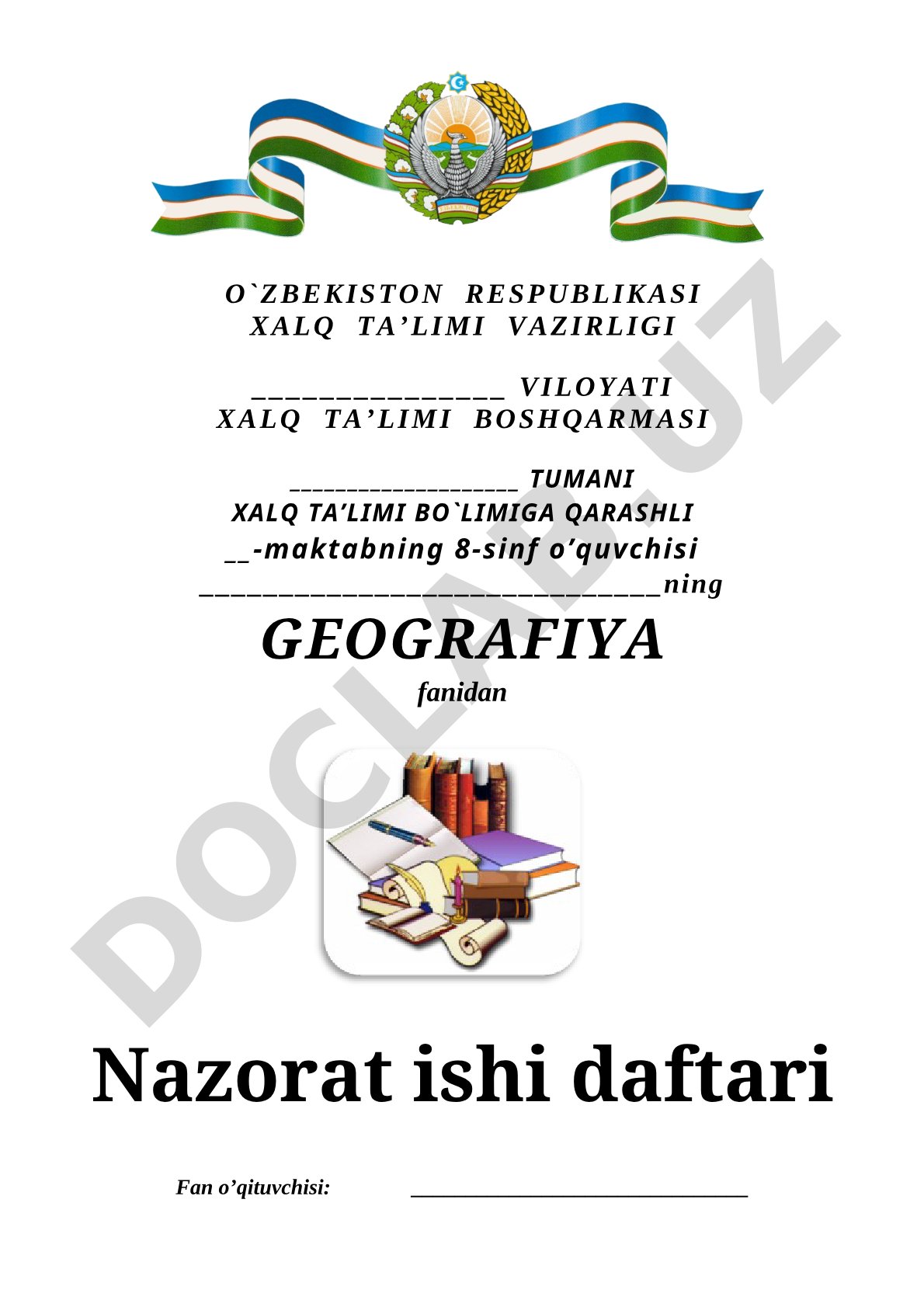 8-sinf geografiya fanidan test savollari