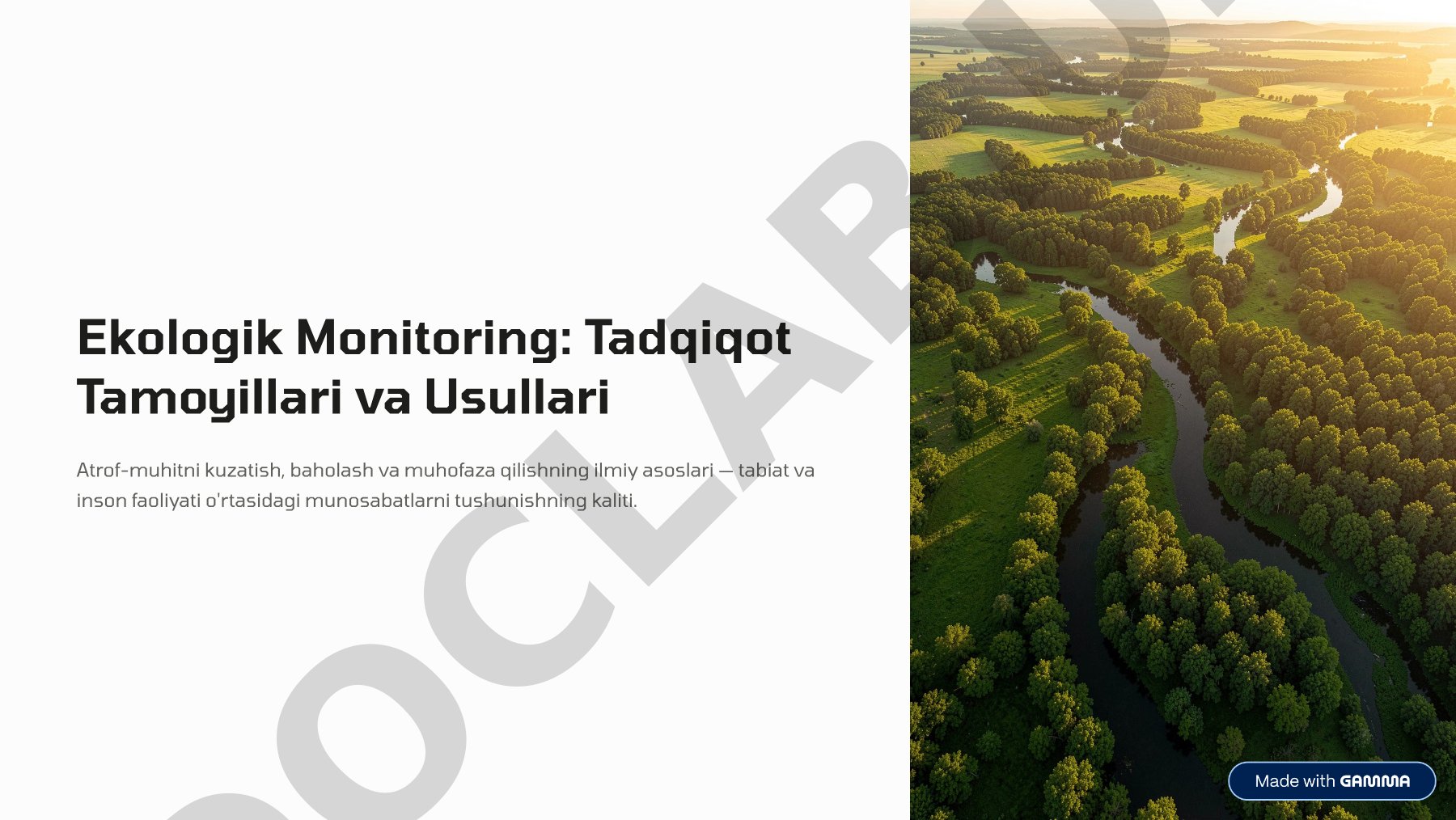 Ekologik Monitoring: Tadqiqot Tamoyillari va Usullari