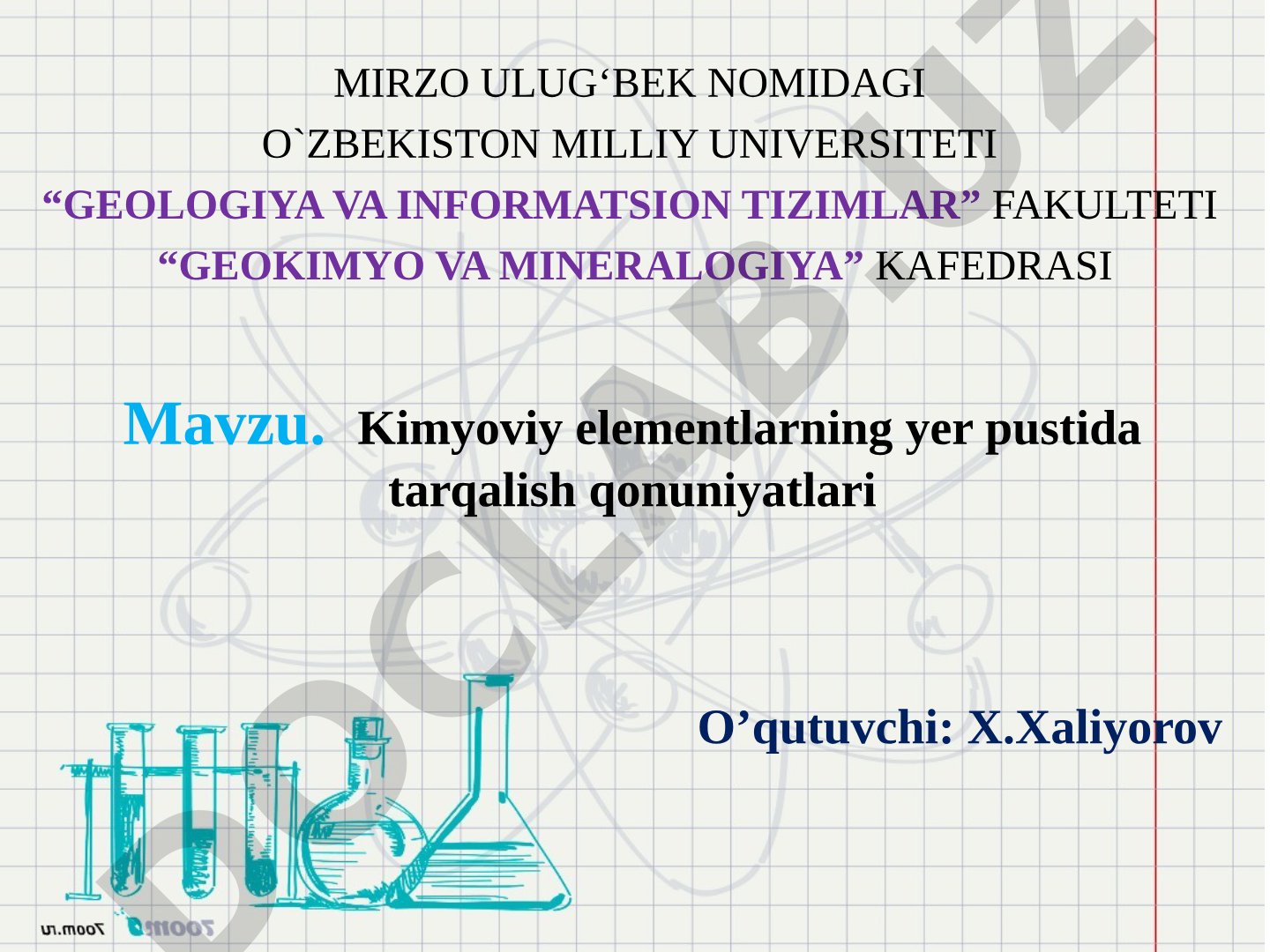 Kimyoviy elementlarning yer pustida tarqalish qonuniyatlari
