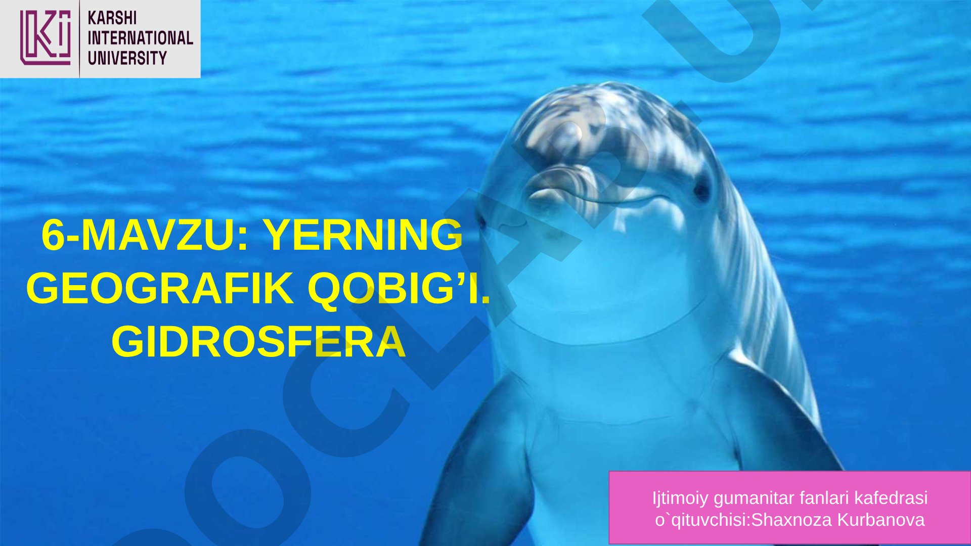 Yerning geografik qobig'i. Gidrosfera